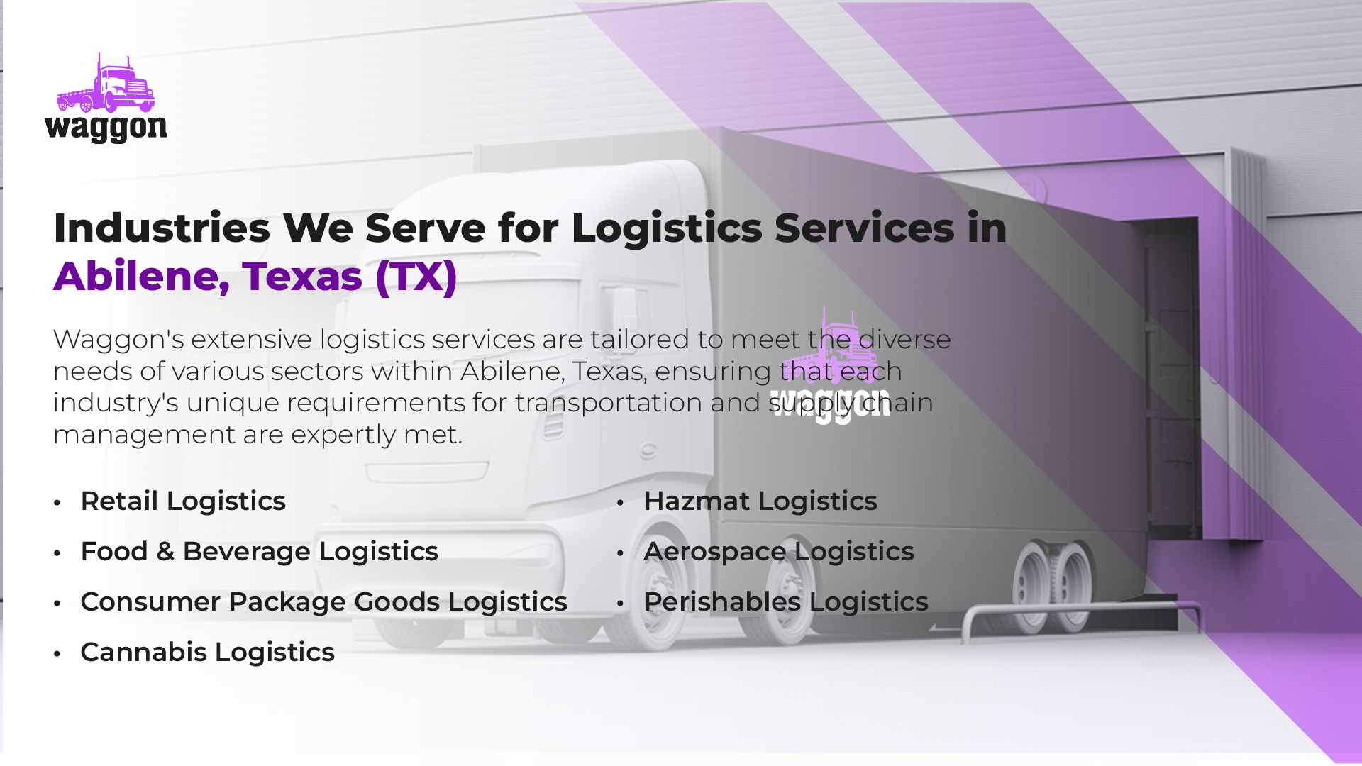 Industries We Serve for Logistics Services in Abilene, Texas (TX)