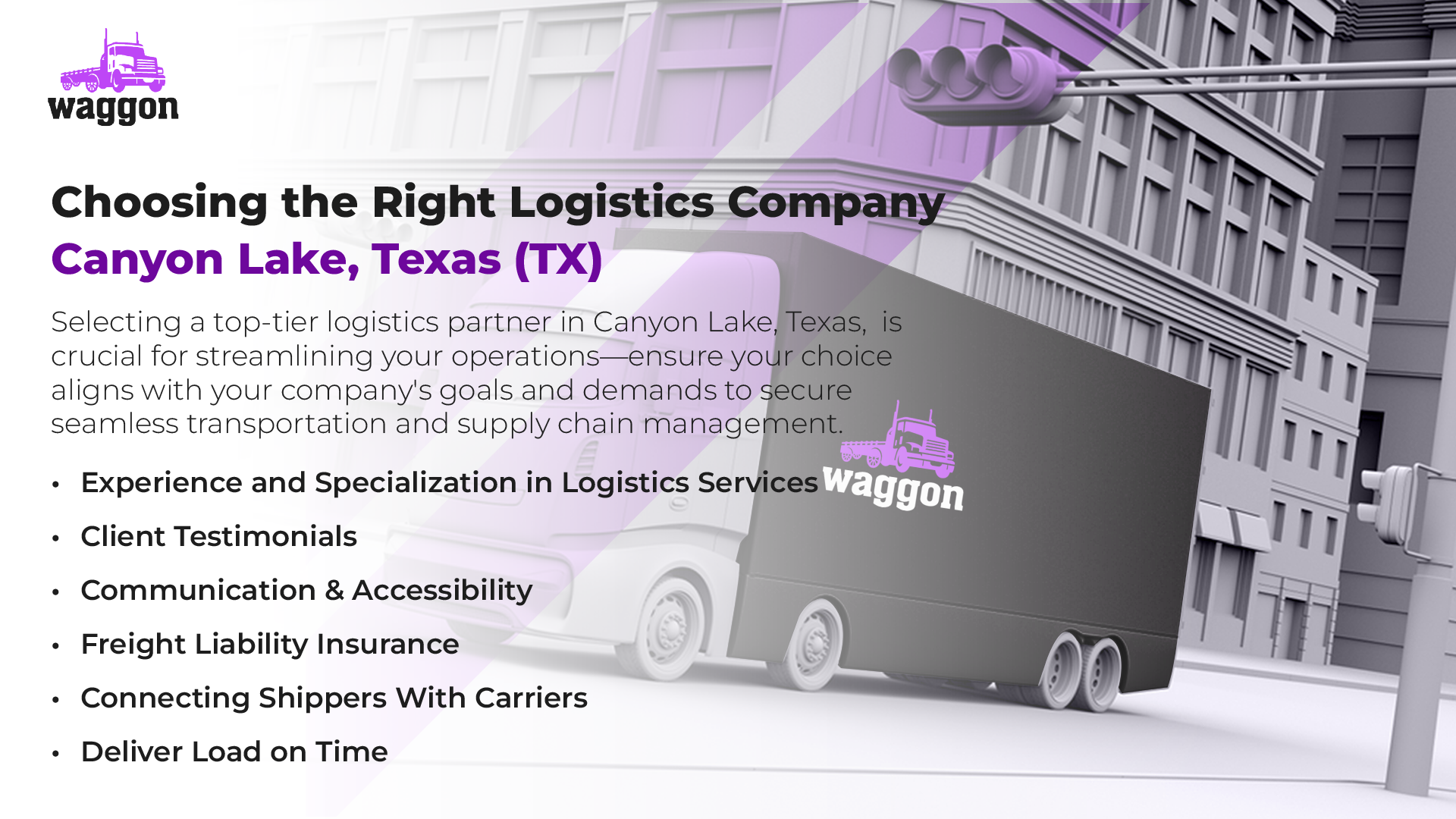 Choosing the Right Logistics Company in Canyon Lake, Texas (TX)