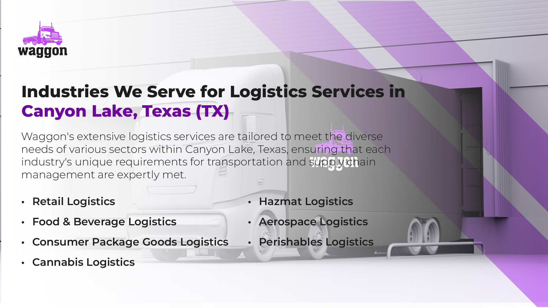 Industries We Serve for Logistics Services in Canyon Lake, Texas (TX)
