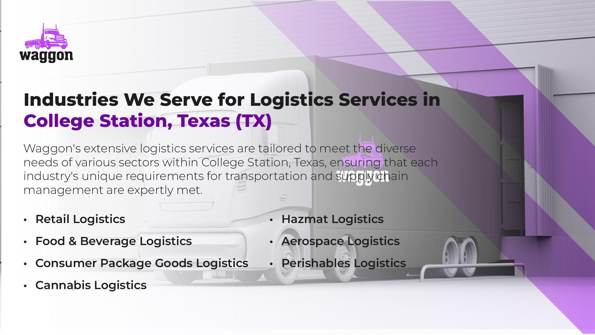 Industries We Serve for Logistics Services in College Station, Texas (TX)