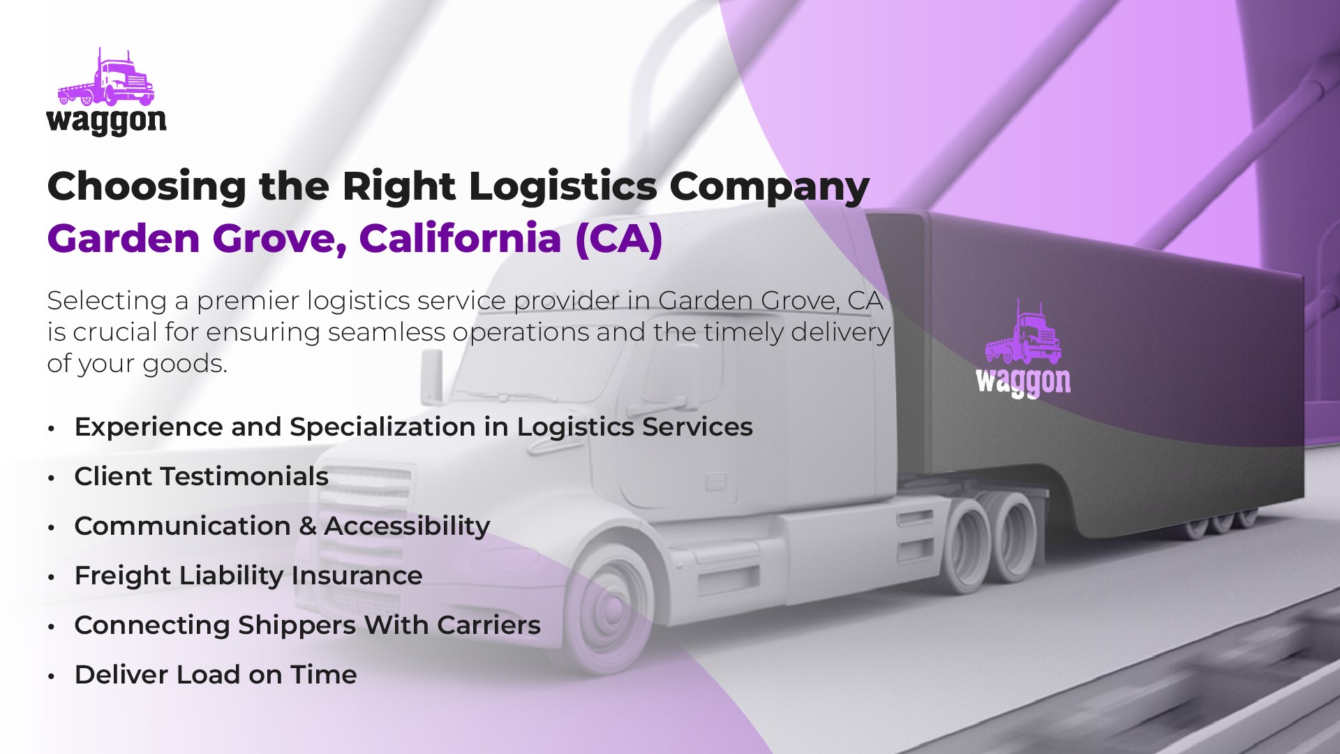 Choosing the Right Logistics Company in Garden Grove, California (CA)