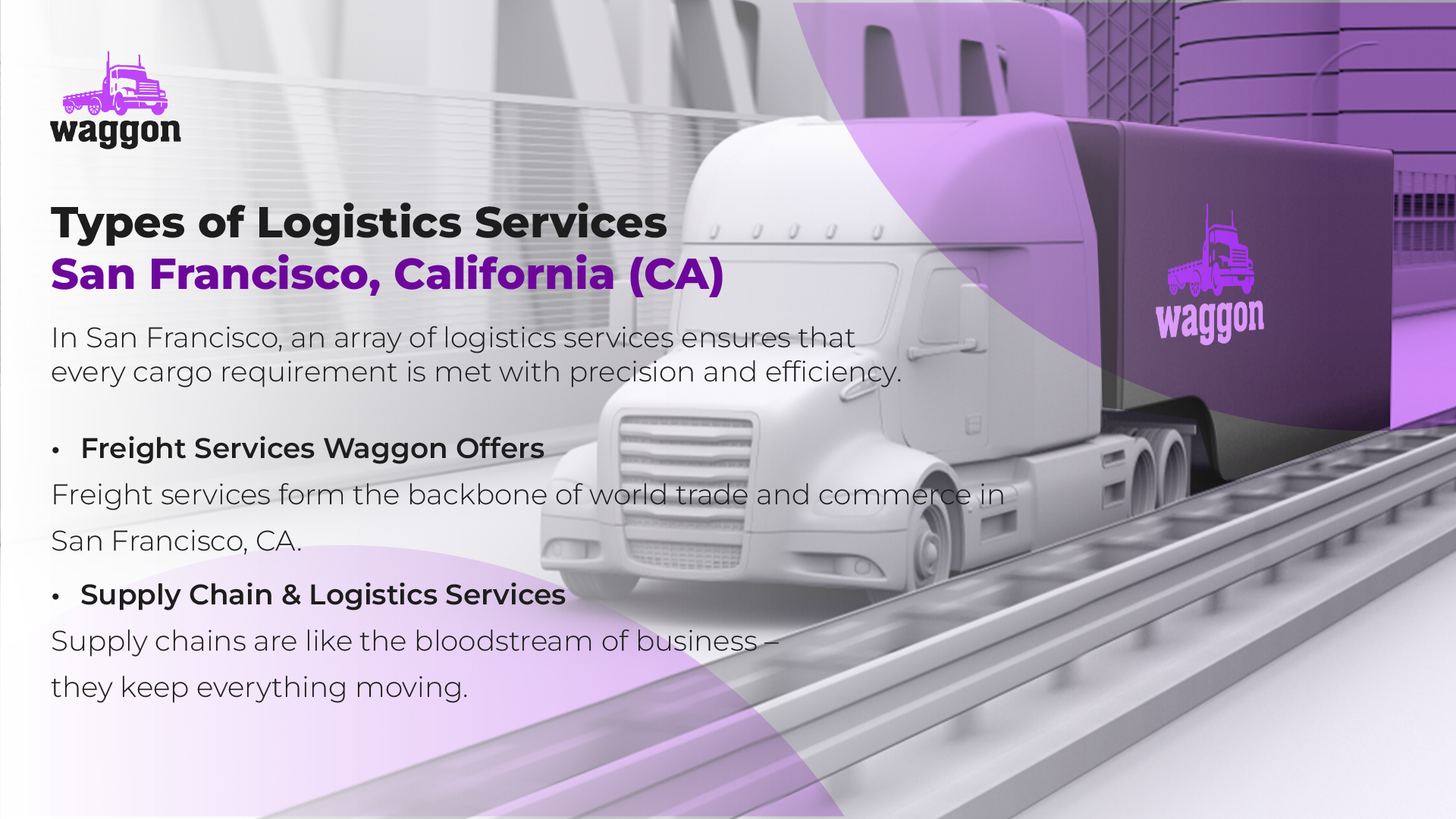 Types of Logistics Services in San Francisco, California (CA)