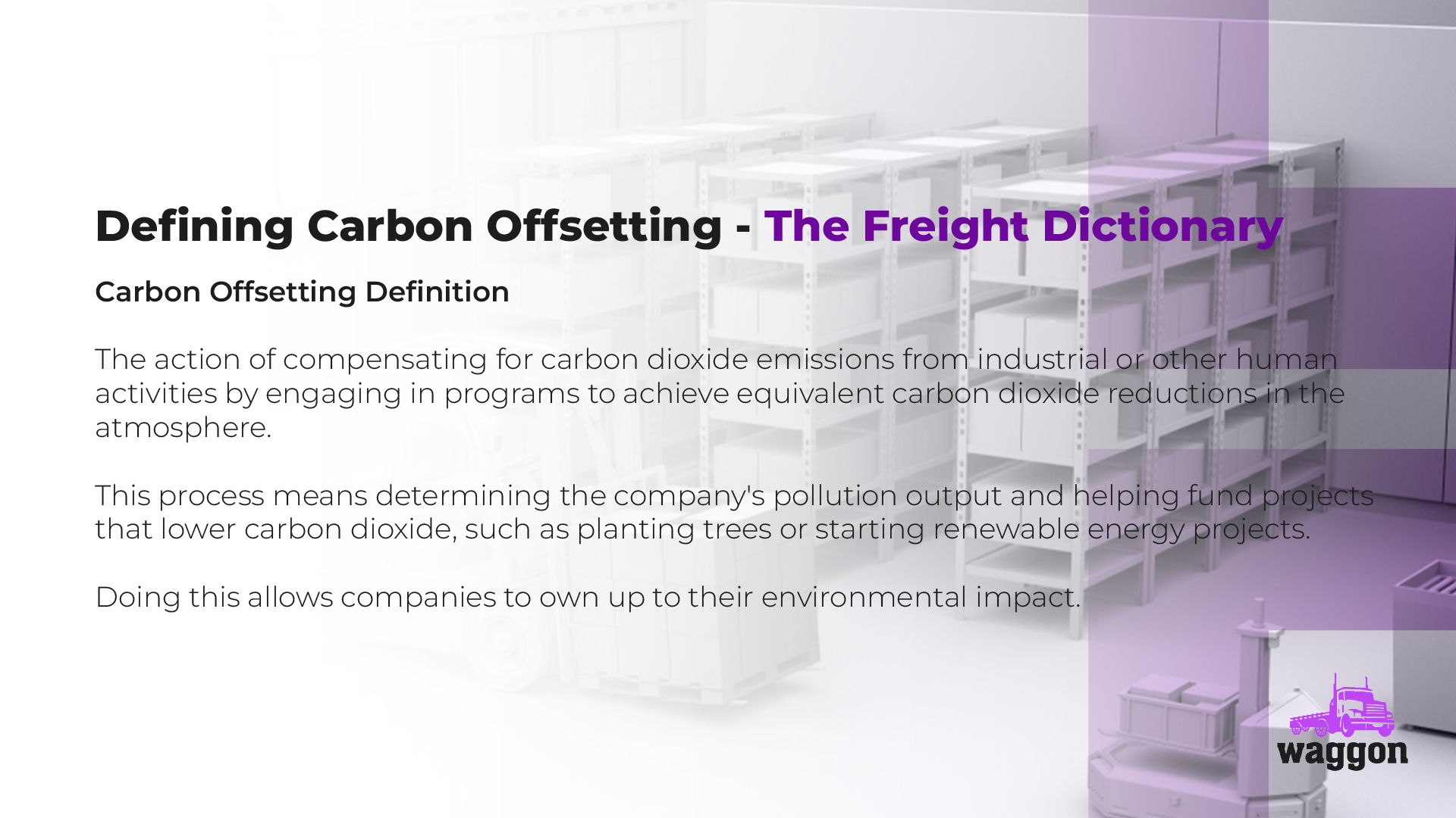 Carbon Offsets - The Waggon Freight Dictionary