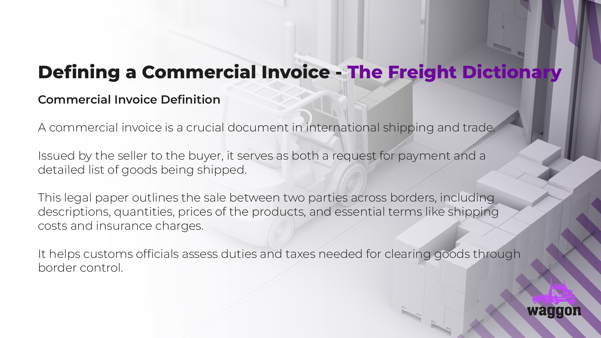 Commercial Invoice - The Waggon Freight Dictionary