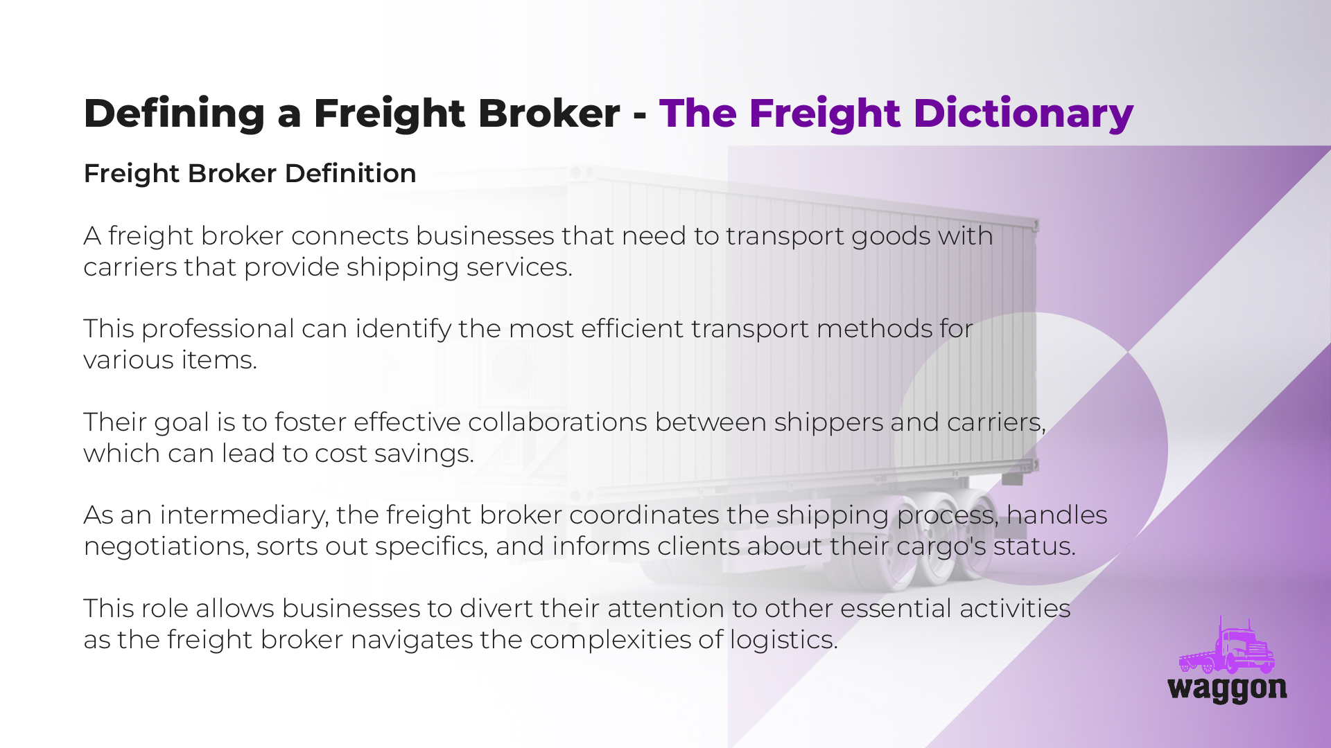 Freight Brokers - The Waggon Freight Dictionary2