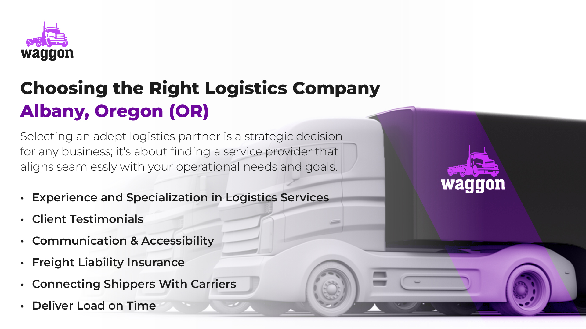 Choosing the Right Logistics Company in Albany, Oregon (OR)