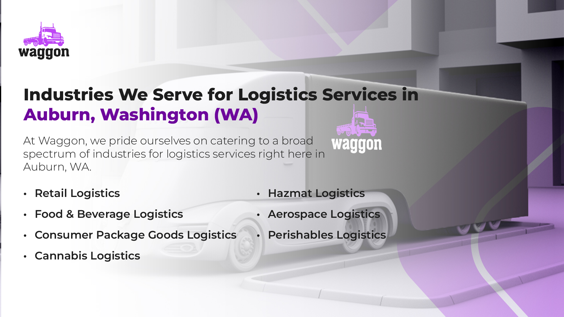 Industries We Serve for Logistics Services in Auburn, Washington (WA)