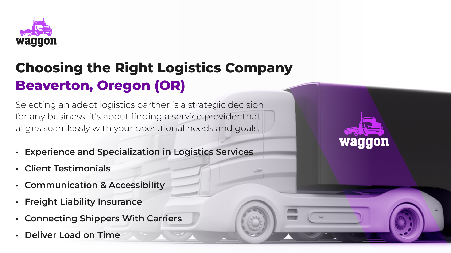 Choosing the Right Logistics Company in Beaverton, Oregon (OR)