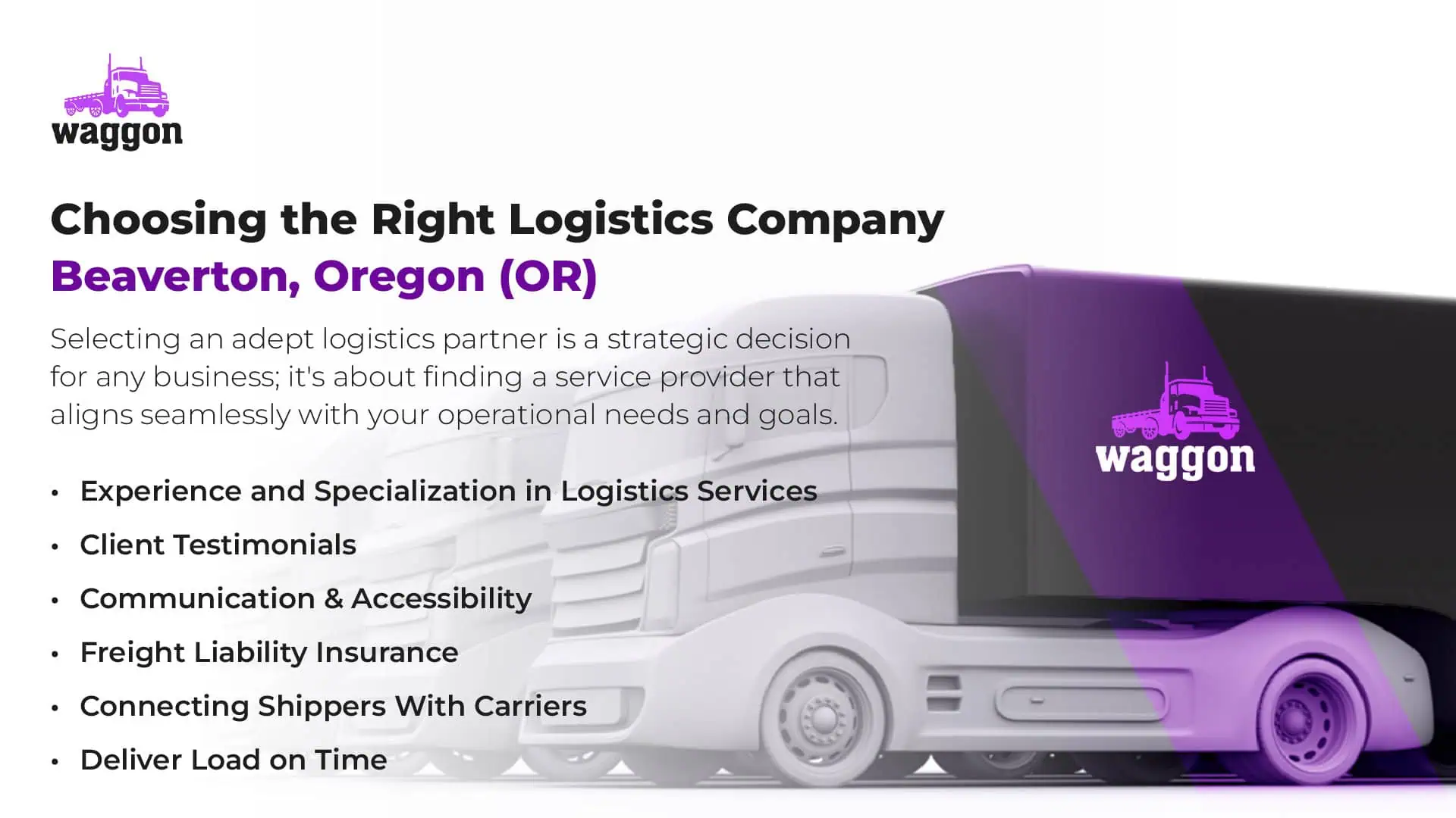 Choosing the Right Logistics Company in Beaverton, Oregon (OR)