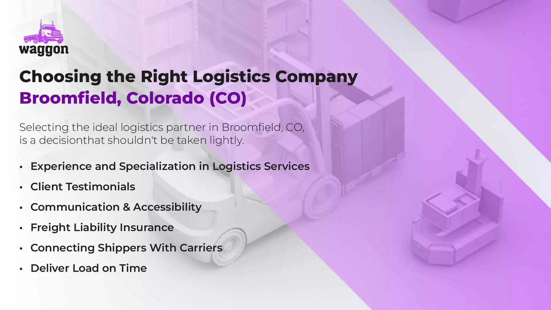 Choosing the Right Logistics Company in Broomfield, Colorado (CO)