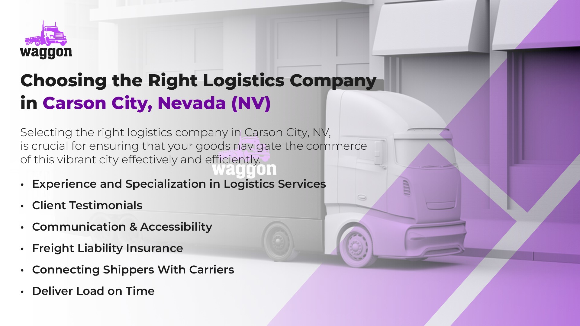 Choosing the Right Logistics Company in Carson City, Nevada (NV)