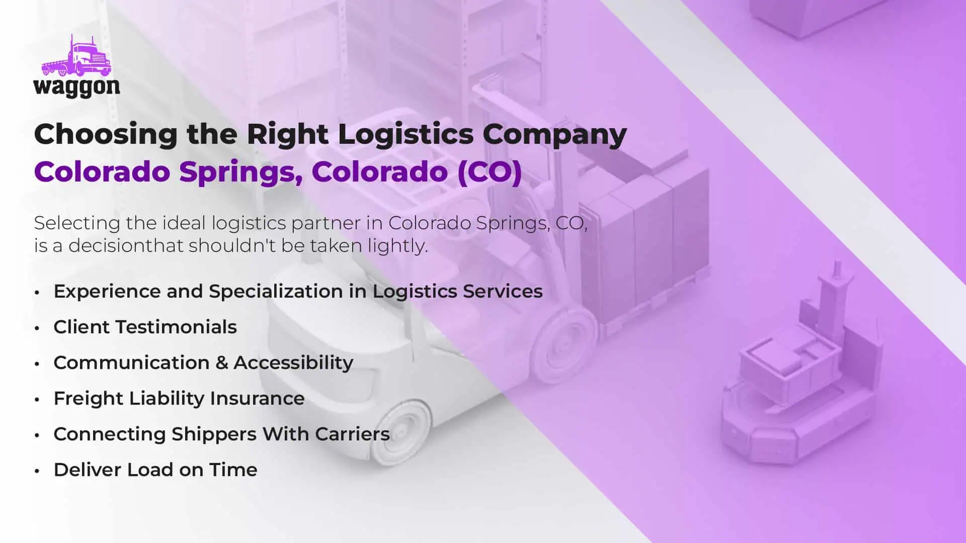 Choosing the Right Logistics Company in Colorado Springs, Colorado (CO)