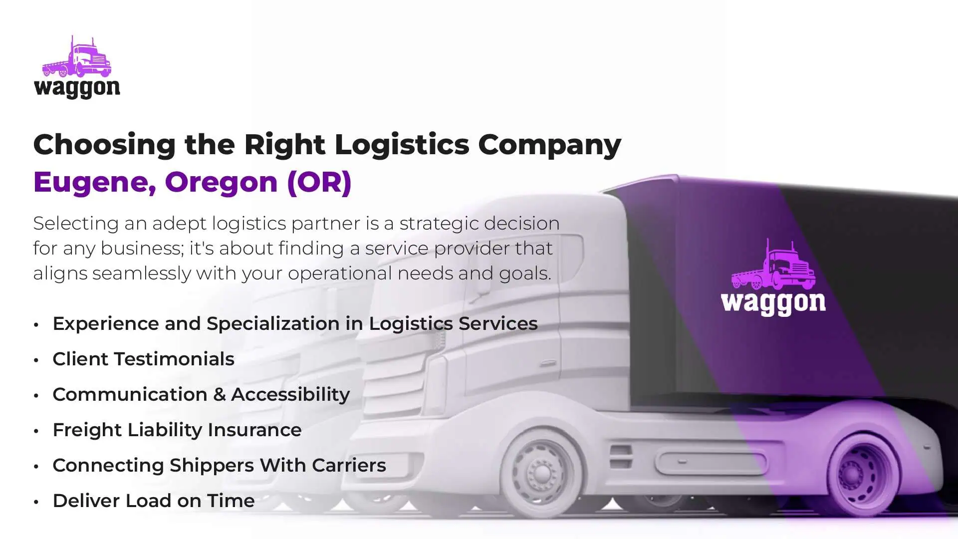 Choosing the Right Logistics Company in Eugene, Oregon (OR)