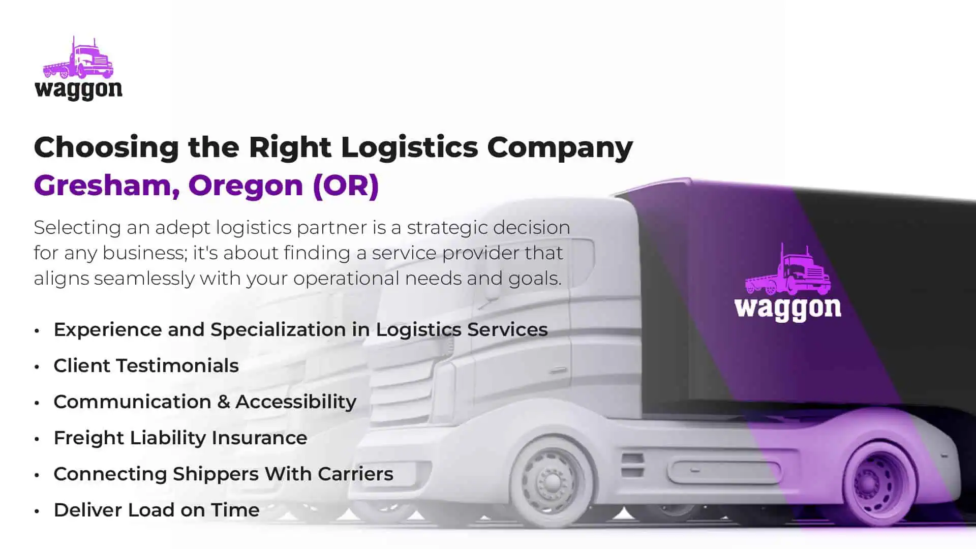 Choosing the Right Logistics Company in Gresham, Oregon (OR)