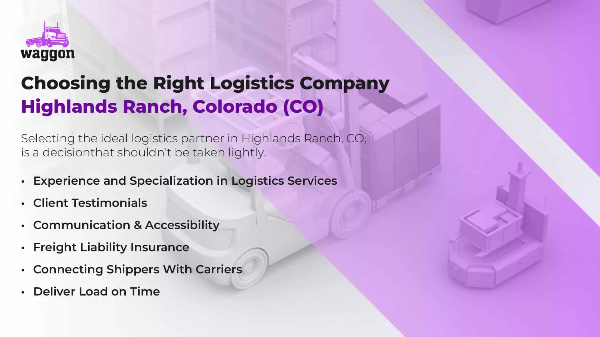 Choosing the Right Logistics Company in Highlands Ranch, Colorado (CO)