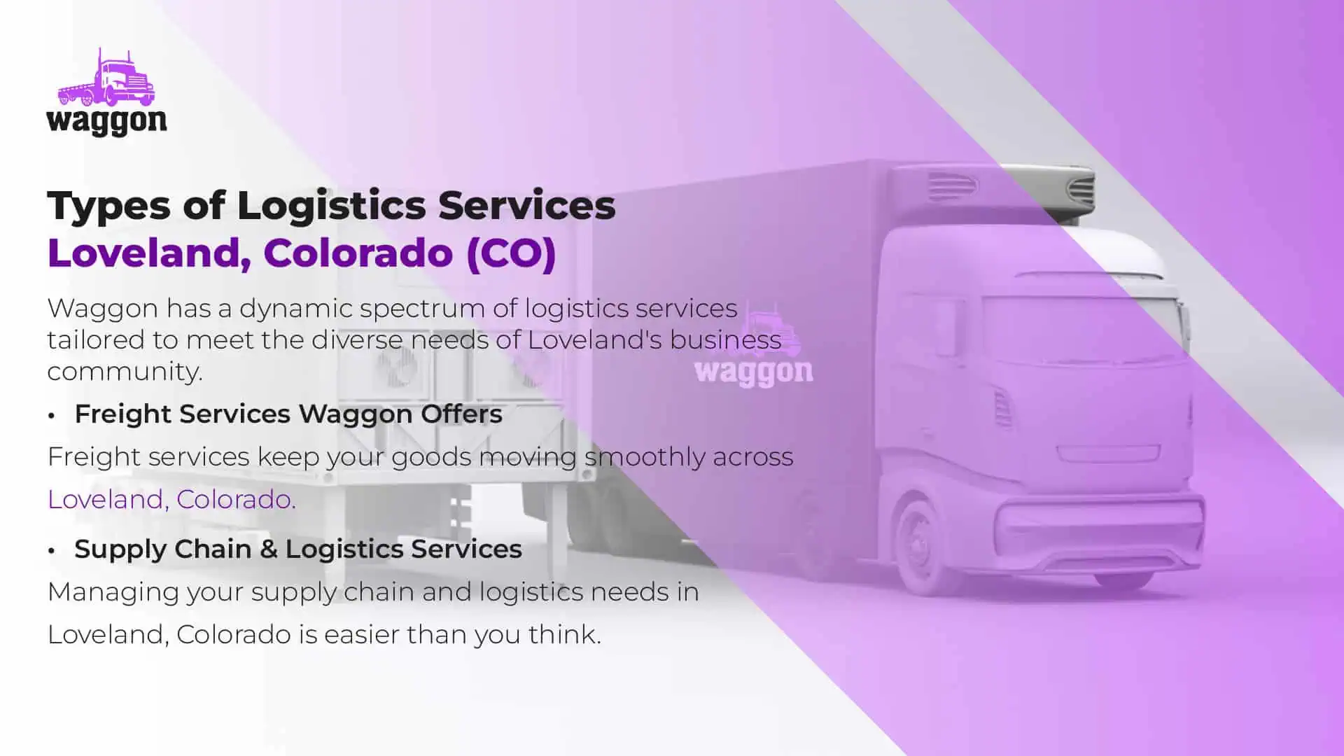 Types of Logistics Services in Loveland, Colorado (CO)