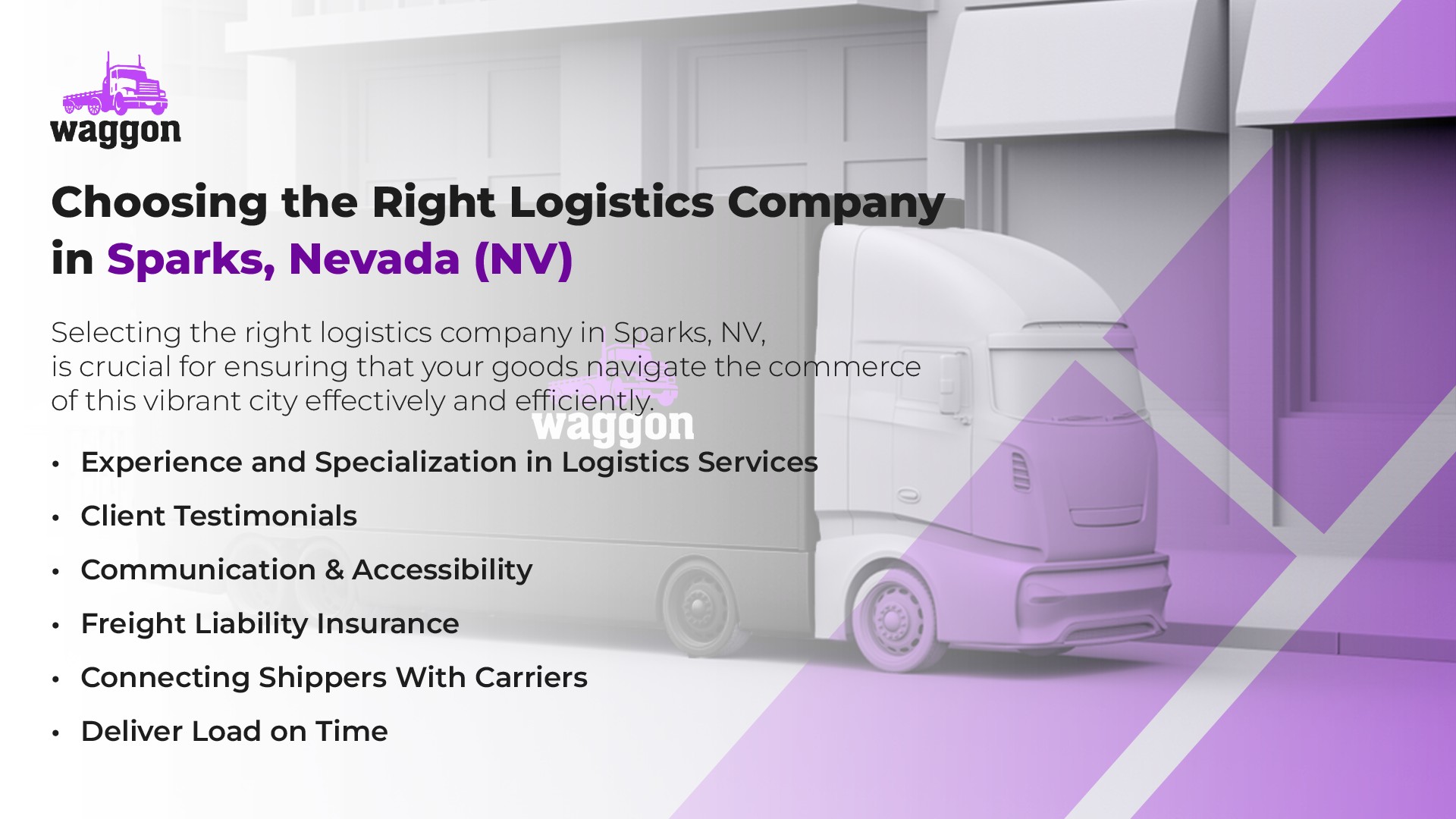 Choosing the Right Logistics Company in Sparks, Nevada (NV)