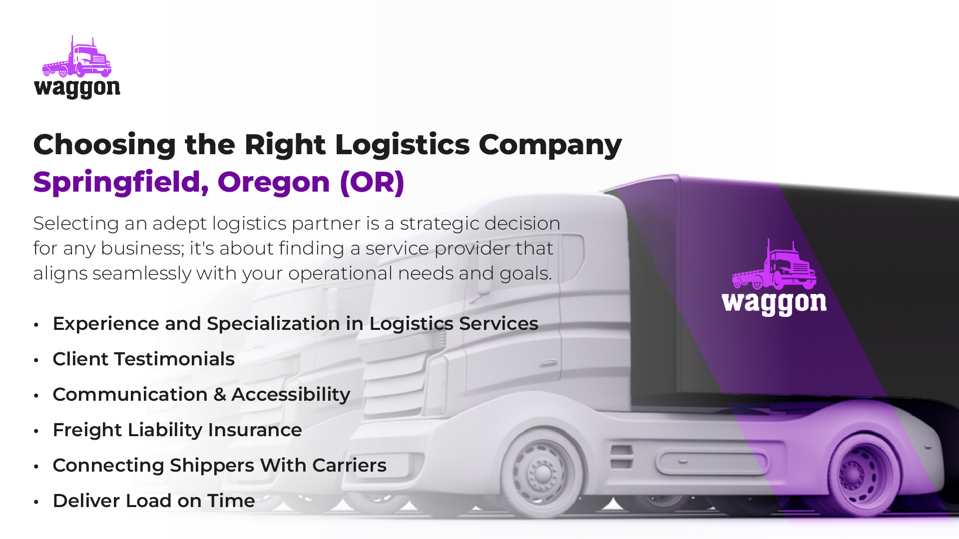 Choosing the Right Logistics Company in Springfield, Oregon (OR)