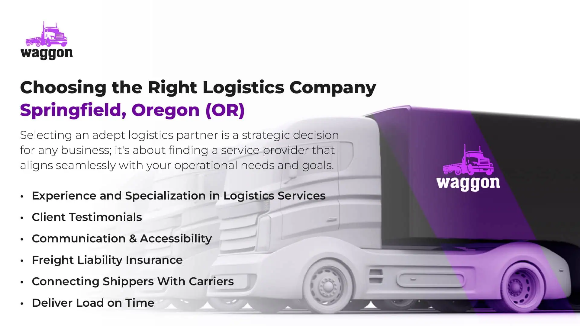 Choosing the Right Logistics Company in Springfield, Oregon (OR)