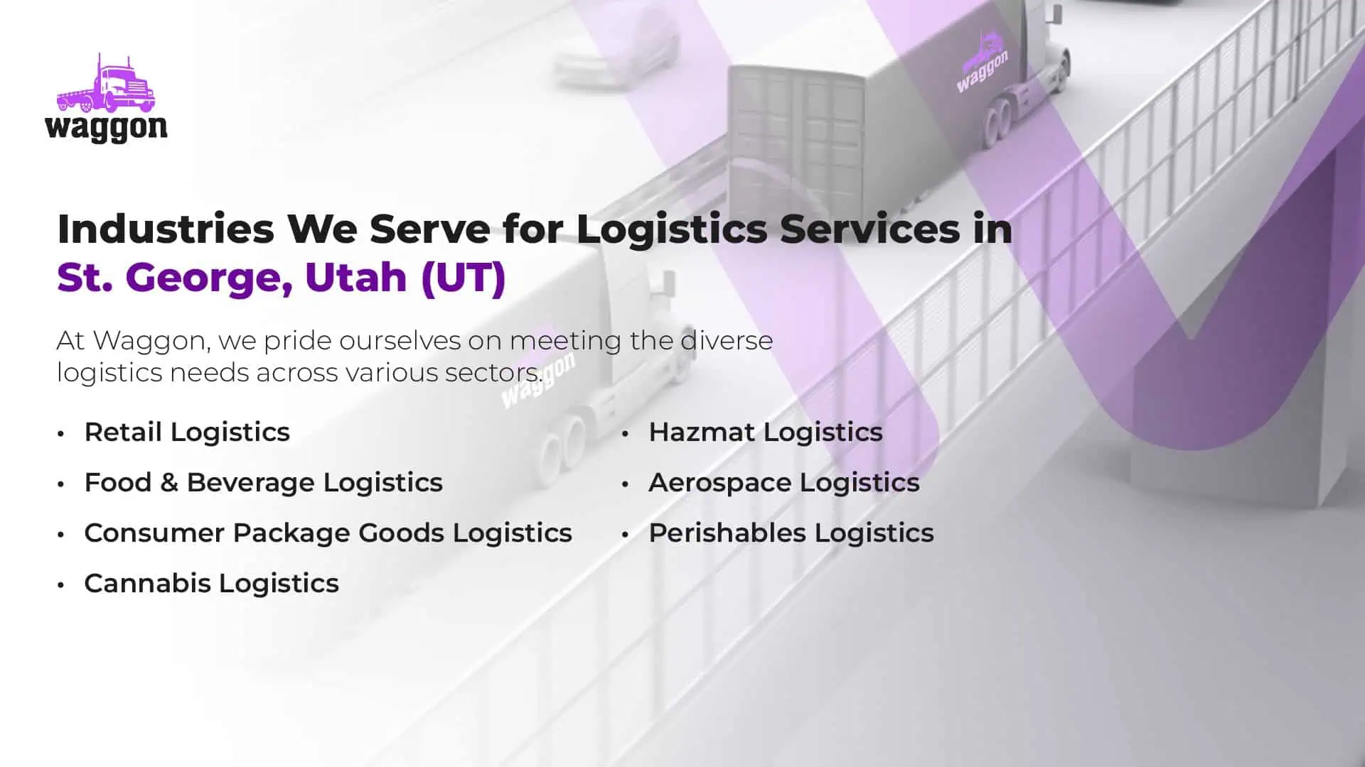 Industries We Serve for Logistics Services in St. George, Utah (UT)