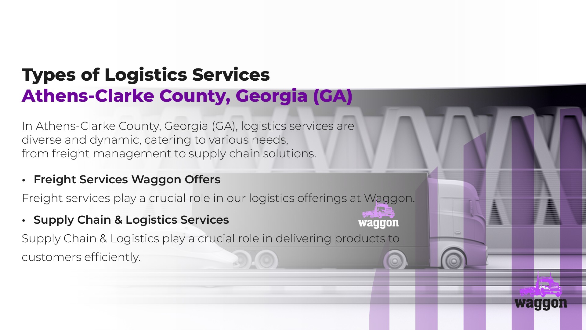 Types of Logistics Services in Athens-Clarke County, Georgia (GA)