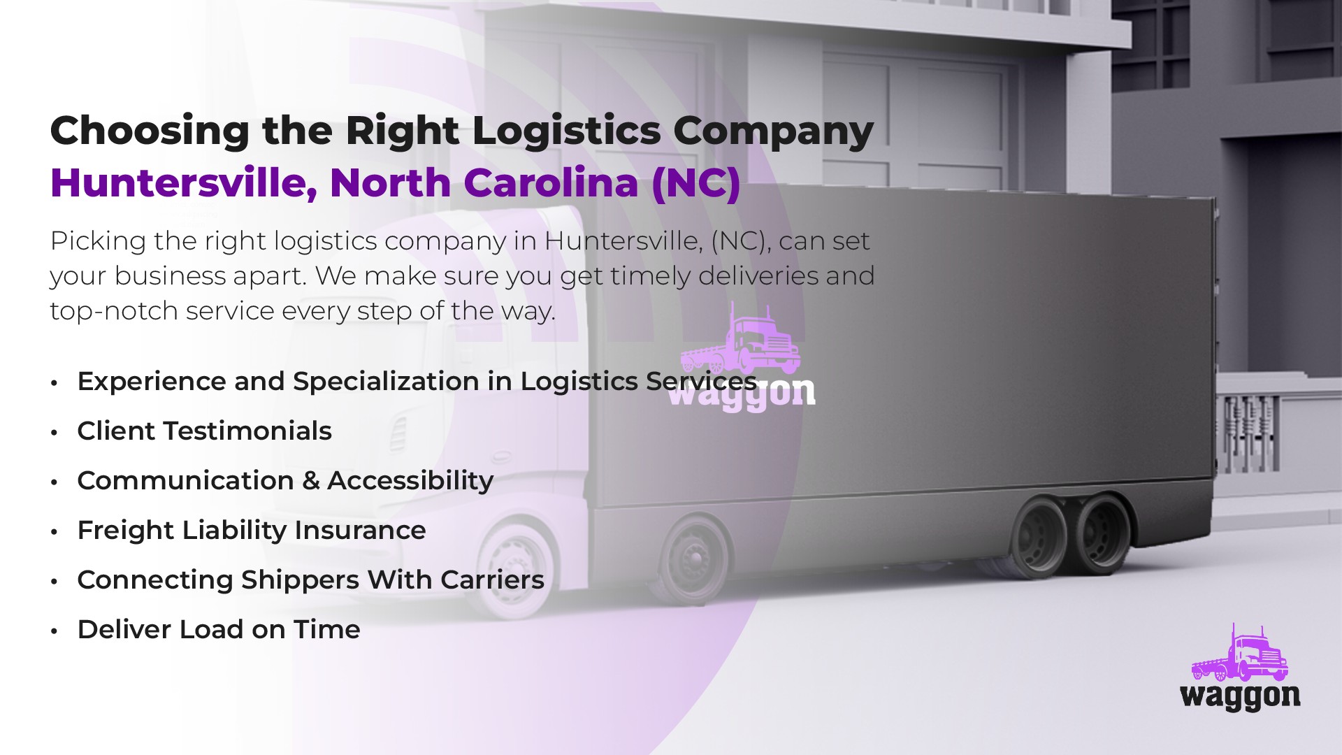 Choosing The Right Logistics Company in Huntersville, North Carolina (NC)