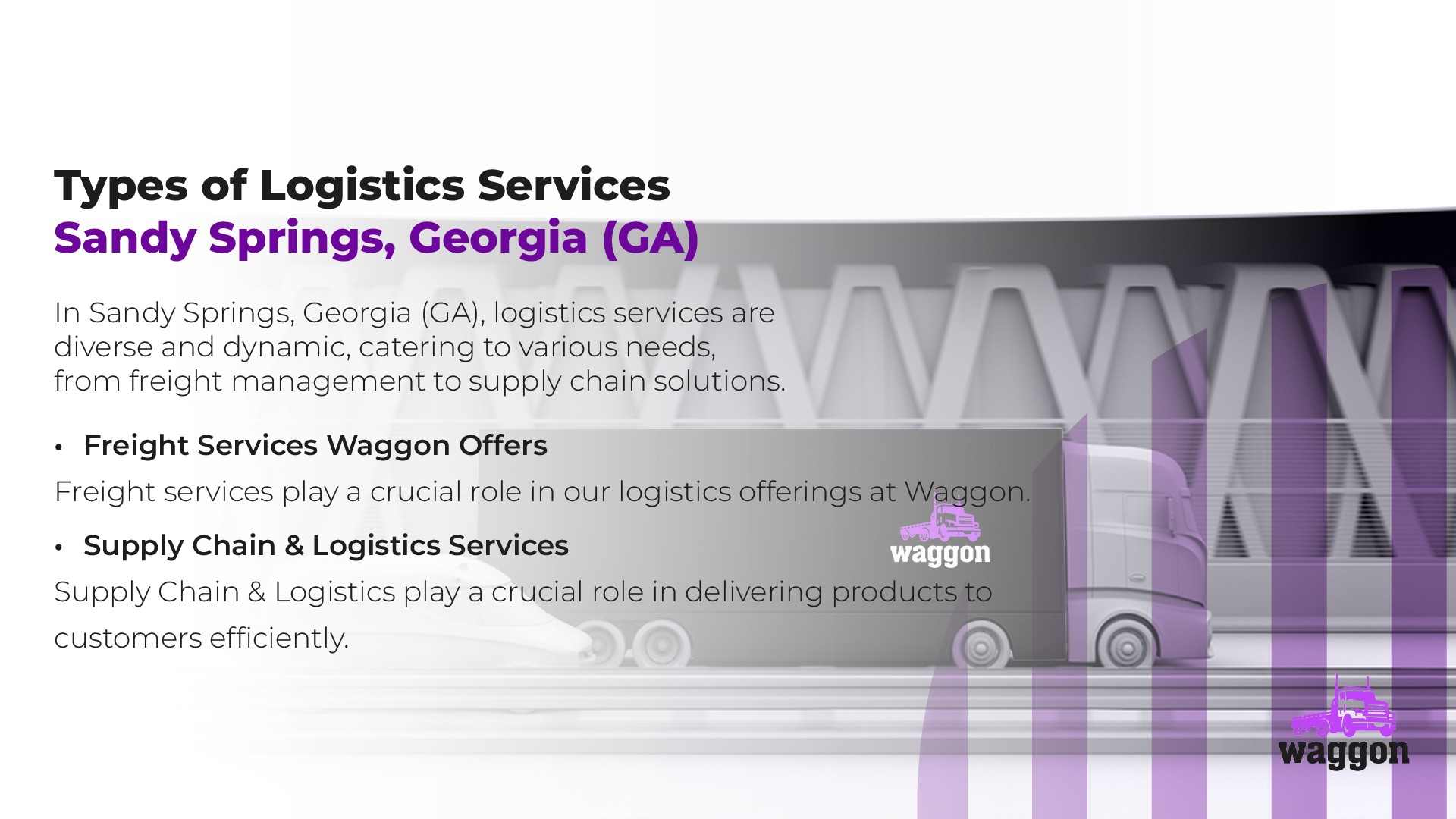 Types of Logistics Services in Sandy Springs, Georgia (GA)